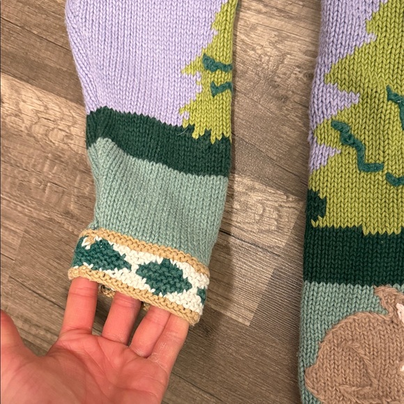 Storybook Med Handknit Purple Bunny Cardigan - Picture 7 of 8